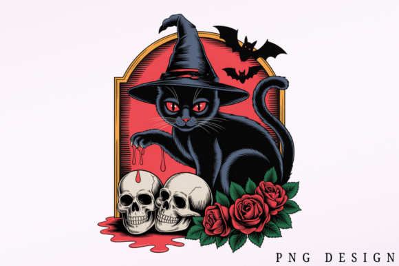 Download Cute Halloween Black Cat Clipart PNG Des - Premium Resources